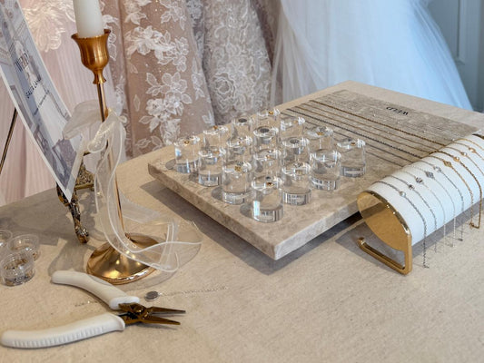Weld Permanent jewelry pop up at a Galia Lahav brand activation event in Mayfair London